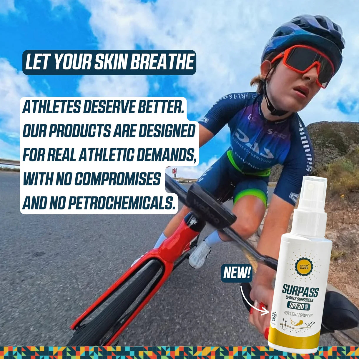 SURPASS Sports Sunscreen SPF 30 100 ml – Ultrakevyt aurinkosuoja urheilijoille